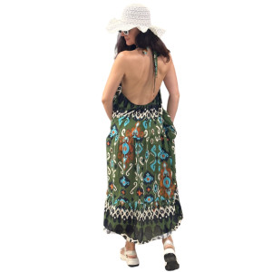 Γυναικείο φόρεμα Maxi All Day με Τιράντα Mohicans 307 Πράσινο