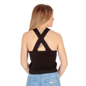 ΓΥΝΑΙΚΕΙΟ ΑΜΑΝΙΚΟ CROP TOP MOHICANS 8330 ΜΑΥΡΟ