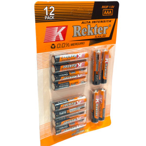 Extra Heavy Duty AAA Μπαταρίες 1.5V REKTER 12 τεμάχια